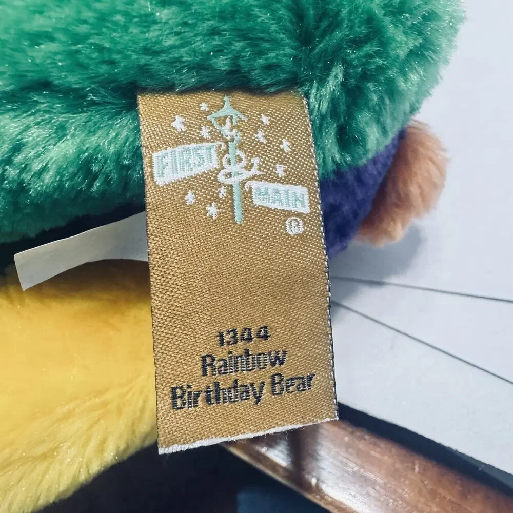 First & Main Rainbow Happy‎ Birthday Plush Teddy Stuffed Bear